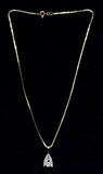 14K Yellow Gold  0.5ct/.75pts Diamond Pendant 14.5'' Chain Necklace