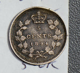 Canada 1894 5 Cents silver  CA0365 combine shipping