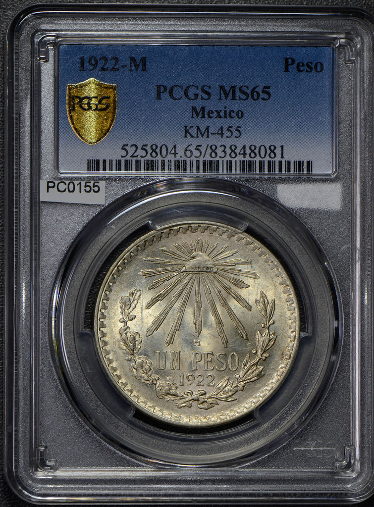 Mexico 1922 Peso silver eagle animal PCGS MS65 rare in this grade PC0155 combine
