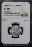 France 1888 A Franc silver NGC MS65+ NG0560 combine shipping