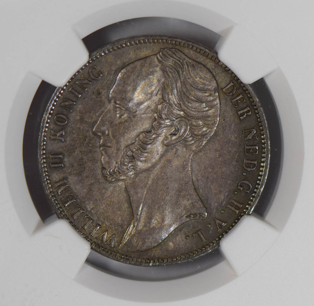 Netherlands 1848 Gulden silver NGC MS64 full luster rare grade NG0771 combine sh
