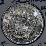 Panama 1962 1/2 Balboa silver UNC  P0153 combine shipping