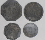 German States 1917 Eisleben 1/5/10/50 Pfennig usual low quality BU0462 combine s