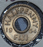 Fiji 1954 Half Penny BU  F0114 combine shipping