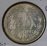 Mexico 1914 50 Centavos silver  M0277 combine shipping