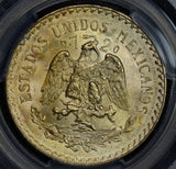 PC0136 Mexico 1943 M Peso silver cap and rays PCGS MS66