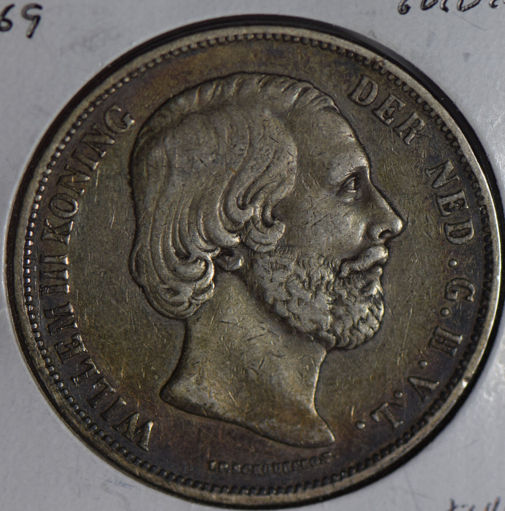 Netherlands 1869 2 1/2 Gulden silver  N0139 combine shipping