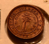 C0046 Ceylon 1890  1/4 Cent   combine shipping