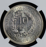 Uruguay 1961 10 Pesos silver NGC MS64 NG0530 combine shipping
