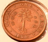 C0072 Ceylon 1870  Cent   combine shipping