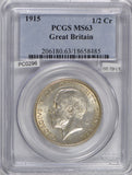 Great Britain 1915 1/2 Crown silver PCGS MS63 half lustrous PC0296 combine shipp