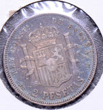 Spain 1882  2 Pesetas  KM678.2 S0099 combine shipping