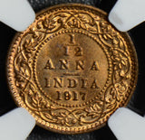 British India 1917 C 1/12 Anna NGC MS65RB NG0416 combine shipping