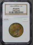 Great Britain 1854 1/2 penny NGC 64BN halfpenny stunning golden toning co NG043