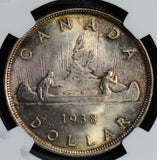 Canada 1938 Dollar silver NGC golden toning NG0549 combine shipping