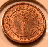 C0069 Ceylon 1890  1/4 Cent   combine shipping