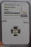 Guatemala 1896 1/4 Reales silver NGC MS63 NG0806 combine shipping