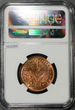 NG0283 Palestine 1927  2 Mils NGC MS 64 RB lustrous rare in this grade combine s