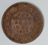 British India 1884 1/4 Anna  I0290 combine shipping