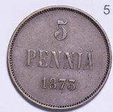 Finland 1873  5 Pennia F0056 combine shipping