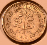 C0023 Ceylon 1910  25 Cents   combine shipping