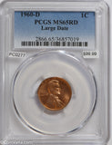 1960 D/D Lincon Cent PCGS MS65RD large date PC0277 combine shipping