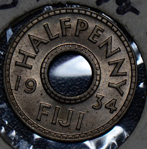 Fiji 1934 Half Penny BU  F0108 combine shipping